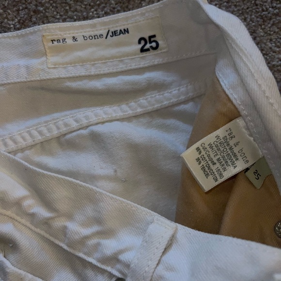 Rag & Bone White Distressed Destroyed Denim Jean Cut Off Shorts size 25 - Picture 3 of 4